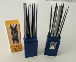 12pc Set & 8pc Set Vintage Grobet Needle Files Total 20 Files Swiss Made