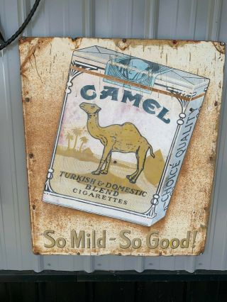 Rare Size Vintage 1951 Camel Cigarettes Sign Large 30 " X 35 " Tobacco Gas Oil
