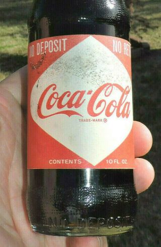 Rare 1963 Coca Cola Diamond Paper Label 10 Oz Bottle