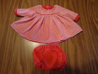 Ag Bitty Baby Vintage Red & White Striped Dress W/pants Vhtf