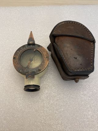 Wwii Sperry Gyroscope Marching Compass With Leather Case 1569