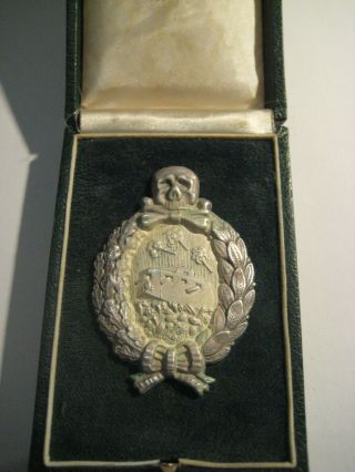 German Ww I Rare Tank Fight Medal From Juncker In Old Case Badge Silver