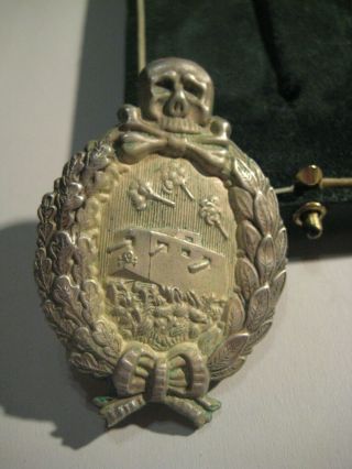 German WW I rare tank fight medal from Juncker in old case badge silver 2