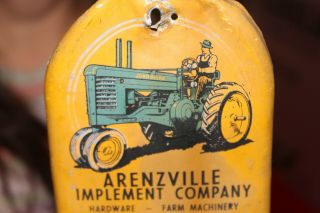 Vintage 1940 ' s John Deere Farm Implement Tractor Gas Oil Metal Thermometer Sign 4