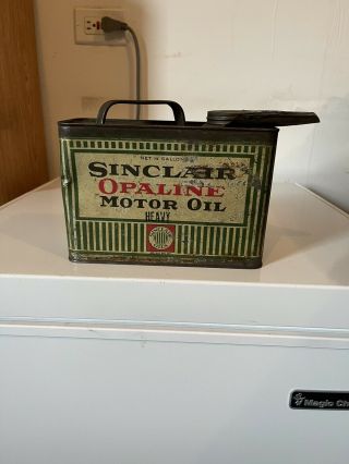 Rare Vintage Sinclair Opaline Motor Oil Half Gallon Can