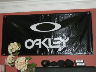 Vintage Rare Huge Oakley Outdoor Vinyl Events Black Banner (50 " X 24 ")