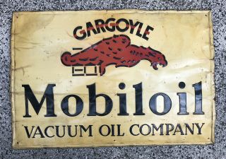 Rare Bulgaria,  Vintage Mobiloil Mobil Gargoyle Gas Oil Advertising Tin Plate,  Sign