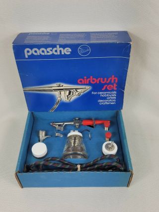 Vintage Paasche Airbrush H - Set Single Action Siphon Feed Airbrush Set