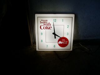 Vintage Coca - Cola Lighted Clock,  1960 