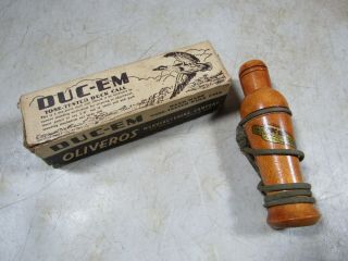 Vintage Duc - Em Oliveros Hand Made Duck Call W/box Houston Texas Usa