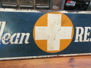 1938 Shell Oil Sign Gas Station Hospital Restrooms Flanged Sign 3