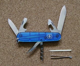 Victorinox Spartan Swiss Army Sak Knife Blue Sapphire Scales 91mm 9 Tools