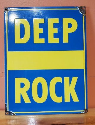Vintage Deep Rock Gasoline / Motor Oil Porcelain Gas Pump Sign