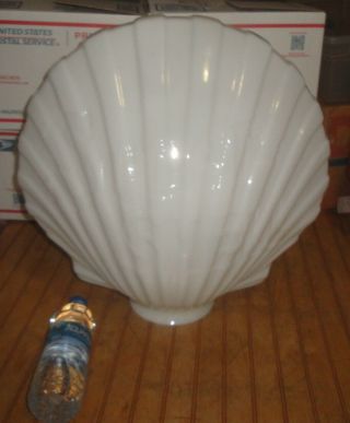 Large 18 " Shell Oil Milk Glass Globe Advertising Gas Pump Topper