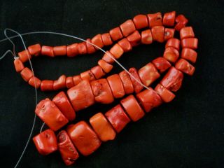24 Inches Large Good Quality Pure Tibetan Red Coral Beads Prayer Necklace Dd030