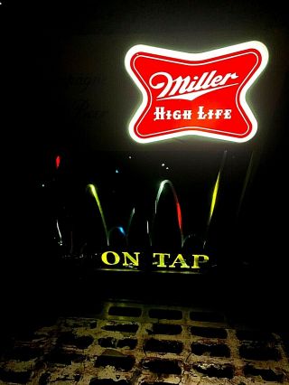 Vintage Early Miller High Life Beer Motion Bouncing Ball Light Sign Bar Man Cave