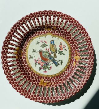 Wong Lee Wl 1895 Vintage Bird Porcelain Display Plate Collector Floral Botanical