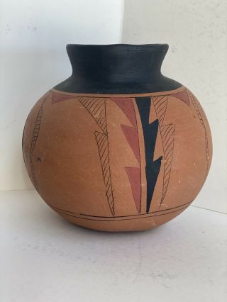 Signed Native American Pottery Vase KOKOPELLI Flute Playing Fertility Deity 2