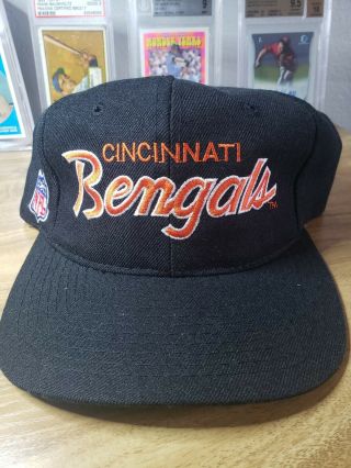 Vintage 90s Cincinnati Bengals Sports Specialties Script Snapback Hat Unworn