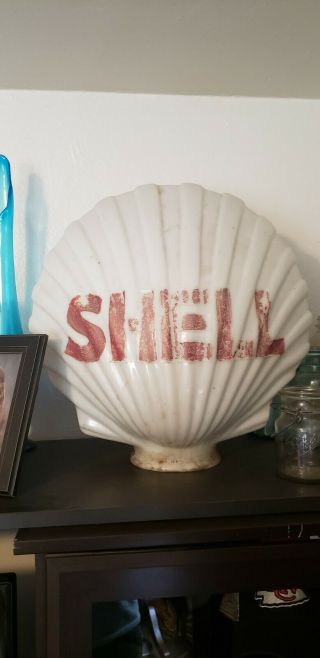 Shell Gas Pump Globe Light Vintage Glass Lens Service Station Garage Sign
