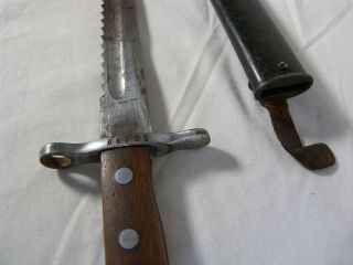 Swiss Victorinox M1914 M1911 Pioneer Sawback Bayonet - Elsener Schwyz,  Scabbard 2