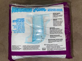 32 VINTAGE DIAPERS HUGGIES ULTRATRIM FOR HIM SIZE L (22 - 35lbs) 1989 ULTRA RARE 2