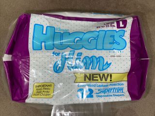 32 VINTAGE DIAPERS HUGGIES ULTRATRIM FOR HIM SIZE L (22 - 35lbs) 1989 ULTRA RARE 3