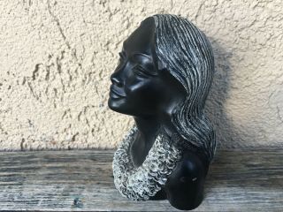 Hawaii Frank Schirman Designs Exotic Black Coral Leialoha Woman Sculpture