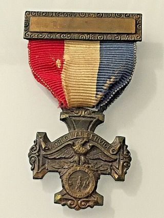 World War Cross Usa Ww1 Utica Ny 1917 - 1918 Service Medal Us Wwi