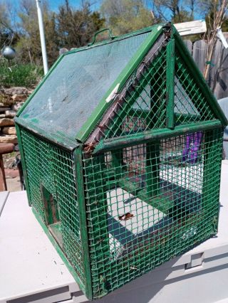 Vintage wooden bird cage Handmade Primative Decor 3