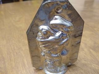 Vintage Chocolate Mold " Bunny With Baby In Back Pack " - 3 1/2 " X 2 "