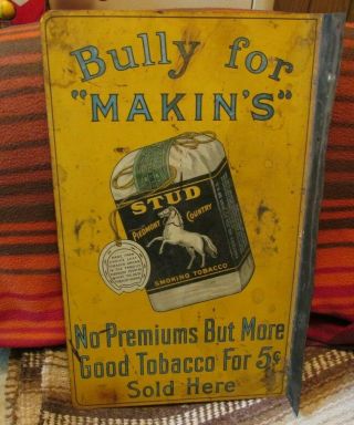 Vintage Tin Sign - Prince Albert Crimp Cut Tobacco & Stud Premont Country Tobacco