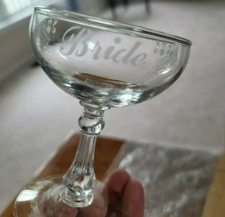 Vintage Bride & Groom Wedding Toast Champagne Glasses A.  F.  Grenci Co.  Butler PA 2