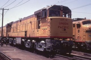 Railroad Slide - Union Pacific 51 Ge Rail U50 Locomotive Road Switcher Train