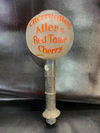 Antique Cherryallen Allens Red Tame Cherry Soda Syrup Fountain Dispenser