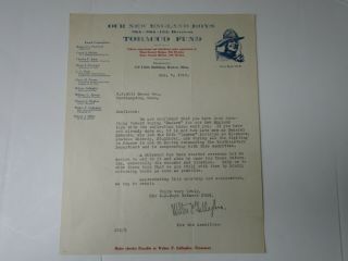 Wwi 26th Yankee Division England Tobacco Fund Donation Letter Aef France Ww1