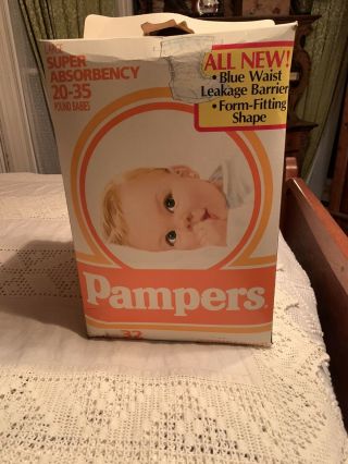 Vintage Collectible Pampers Diapers 1981 Proctor & Gamble Opened Box