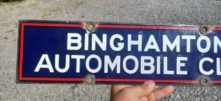 Vintage Porcelain AAA Sign Binghamton Automobile Club Sign NY 2