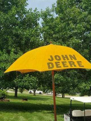 Vintage John Deere Tractor 6 Point Umbrella Wooden Pole