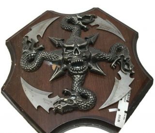 Skull And Dragons 4 - Blade Presentation Fantasy Knife Wall Plaque 9”