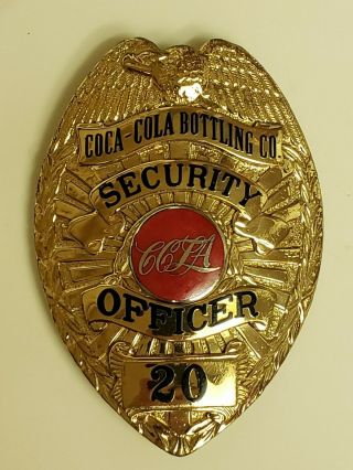 Obsolete Vintage Coca - Cola Bottling Co La Security Badge Real Shirt Badge