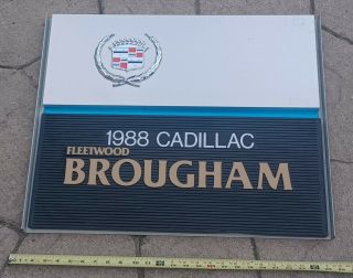 1988 Cadillac Fleetwood Brougham Metal Car Dealership Promo Sign
