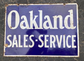 Vintage Oakland Sales Service 2 Sided Porcelain Sign.