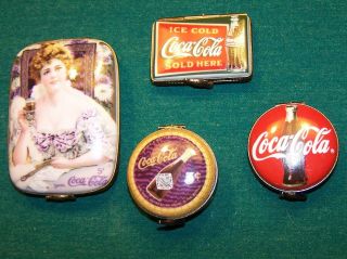 Rare Coca Cola Limoges Matching Number 4 Piece Hinged Box Set 50 Of 1000