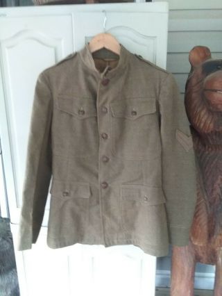 Rare World War 1 Us Army Winter Wool Uniform Tunic Jacket W Rate Patch Sz 38/24