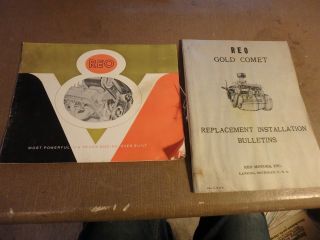 2 Reo Motors Books - 1954 V - Brochure 16pgs & Reo Gold Comet Bulletins 1936