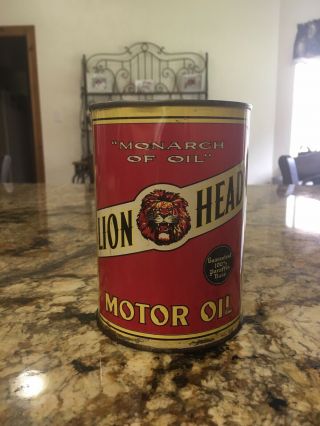 Gilmore Lion Head Full Quart Motor Oil Can -
