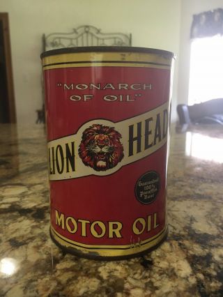 Gilmore Lion Head Full Quart Motor Oil Can - 3