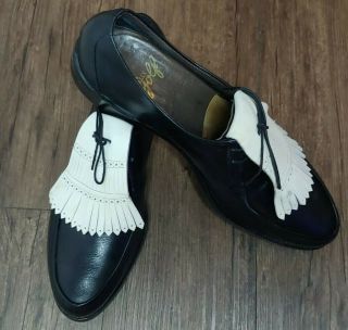 Vintage Bally Leather Golf Shoes Metal Studs Spikes Size 10.  5 A