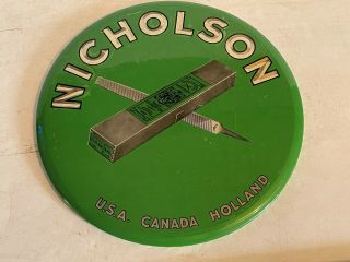 Vintage 1940 - 50s Nicholson Tools Prismatic Sign Bastian Bros N.  O.  S.